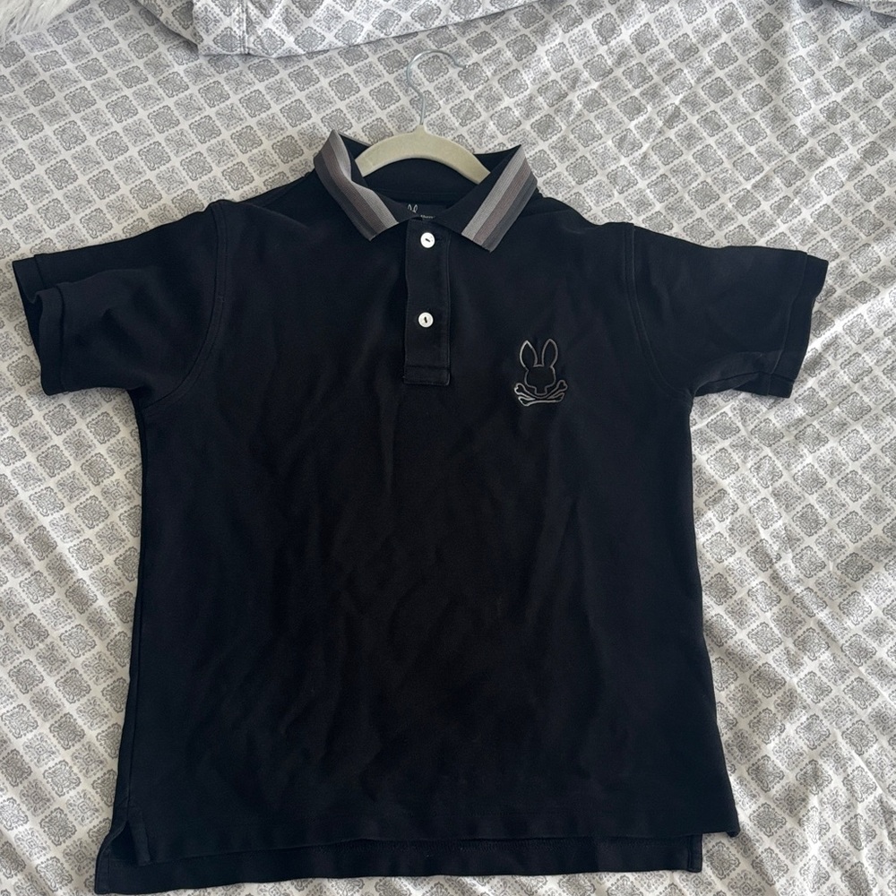 Psycho Bunny Black Polo with Gray Accents